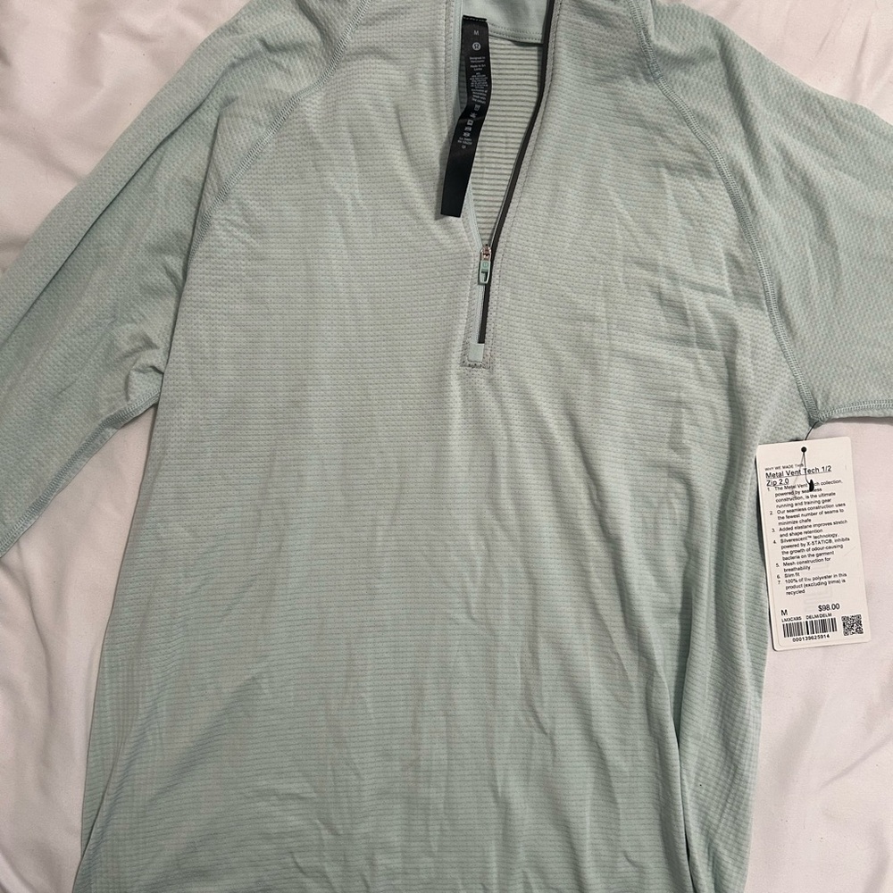 Light Green Quarter-Zip Pullover